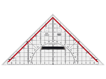 4004627416004 - Geodriehoek Möbius & Ruppert 22cm plexiglas transparant voor technisch tekenen