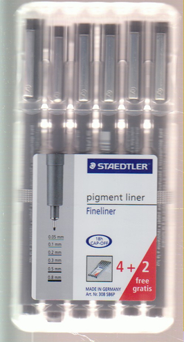 4007817308356 - Staedtler fineliner set 0,05 - 0,8 mm (6 stuks)
