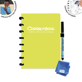 7110766699943 - Correctbook A5 Lime Green  Lined