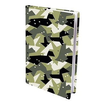 8718776125767 - Rekbare boekenkaft army dots (3 stuks)