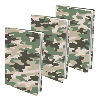 8718776135384 - Rekbare boekenkaft camouflage (3 stuks)