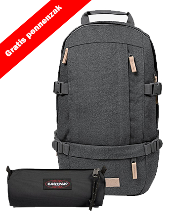 9990097628328 - Eastpak Floid black denim + gratis pennenzak